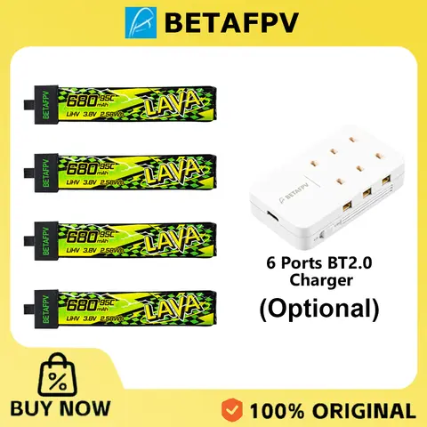 BETAFPV LAVA II 680mAh 1S 95C Battery for Air75, Meteor75 Pro
