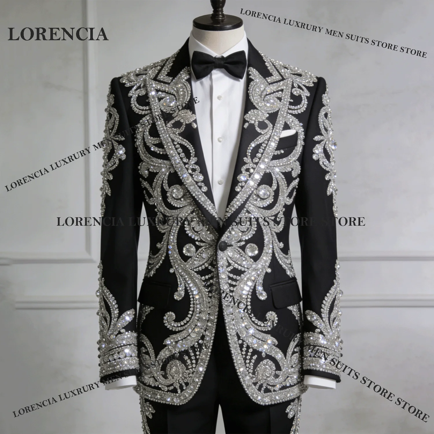 

Роскошный индивидуальный дизайн с бриллиантами Изысканные мужские костюмы Элегантные свадебные смокинги Slim Ropa hombre Комплекты из 2 предметов Жених Мужские блейзеры