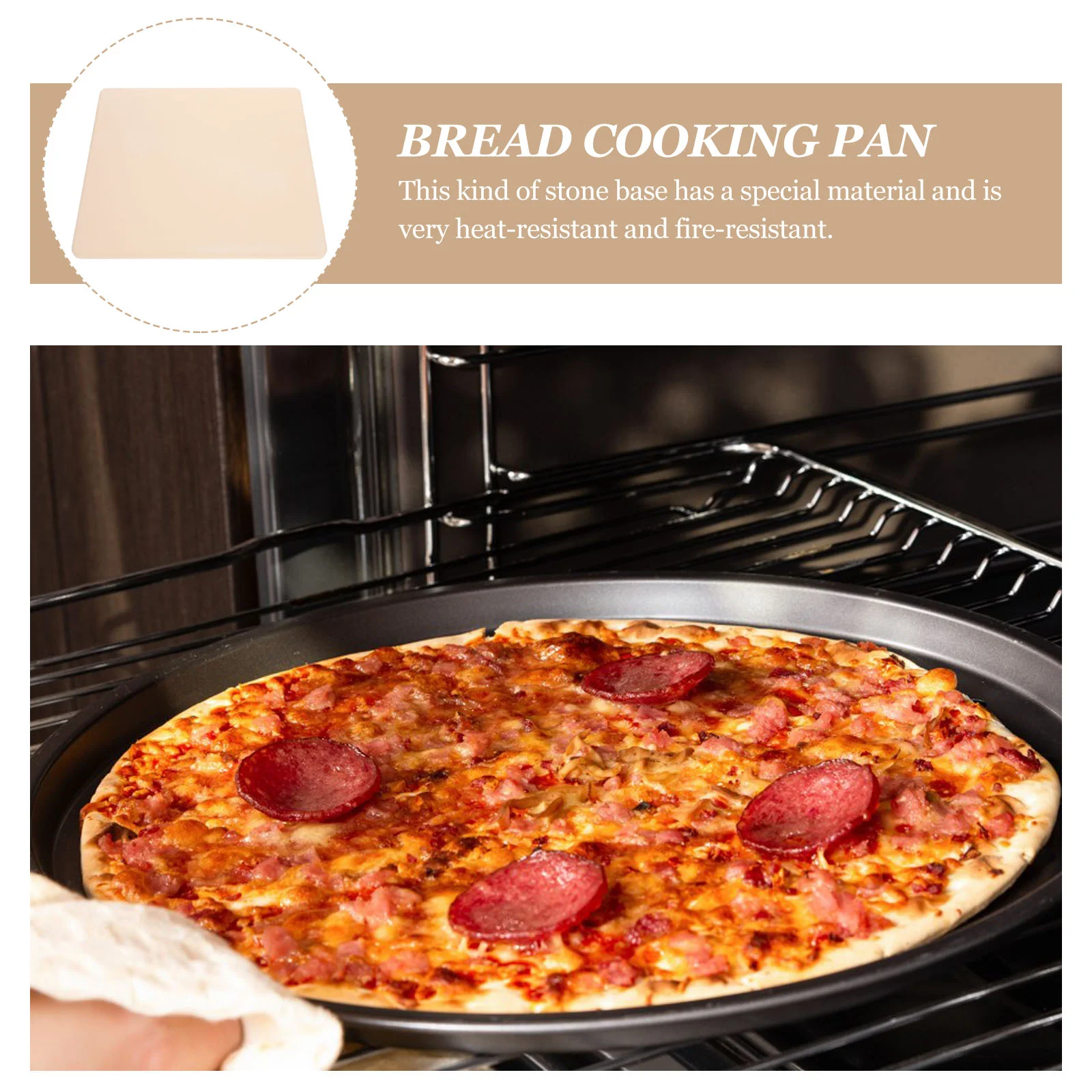 Square 280x260mm Cordierite Bake Stone Heavy Duty Pizza Bread Pan Even Heat Fire Resistant Baking Tool for Home Grill Smooth