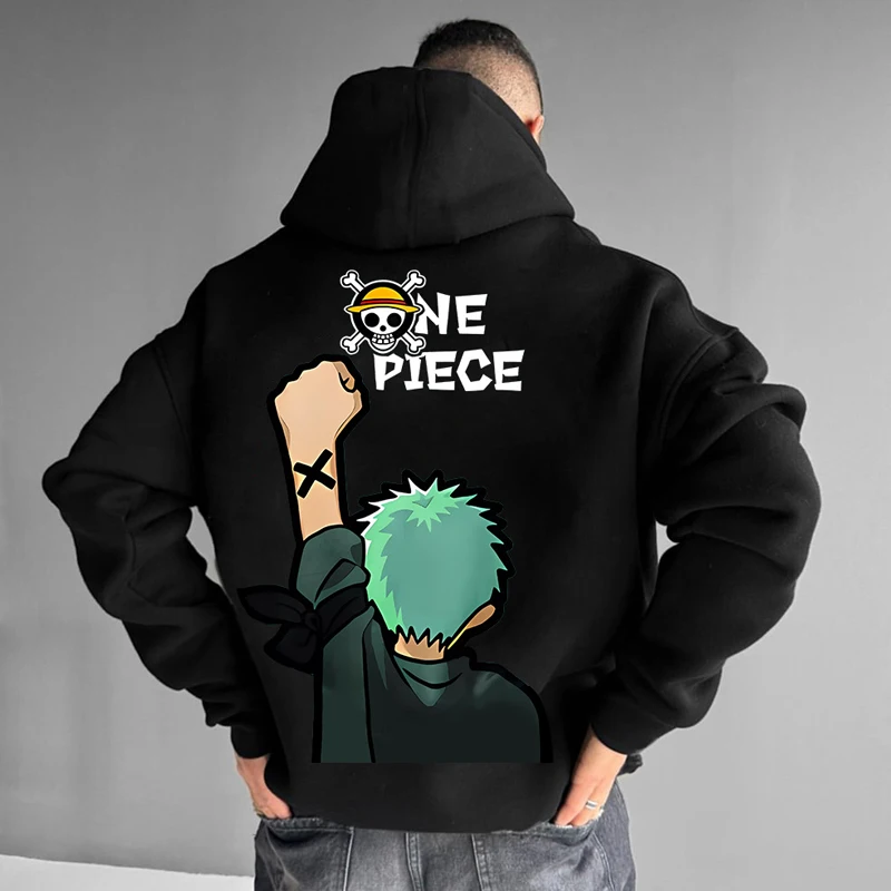 ONE PIECE Chopper Sauron Luźna Bluza z Kapturem Anime Periferialia 2025 Jesień i Zima Męska i Damska Czysta Bawełna Amerykański Sweter Top