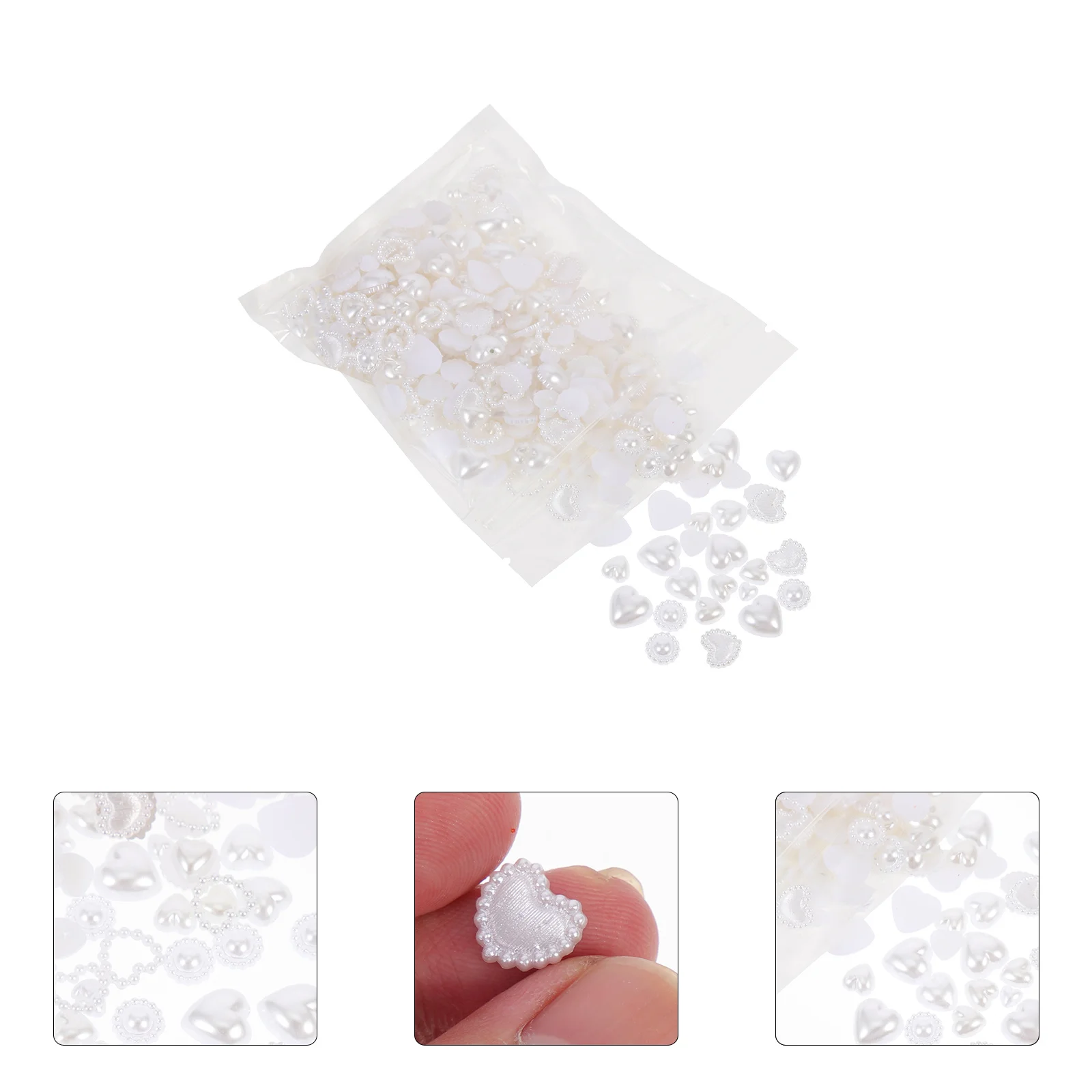 

1Pack Nail Decoration Heart Pearl Charms ABS Safe Sturdy Material DIY Nail Art Manicure Ornament Manicure Decors