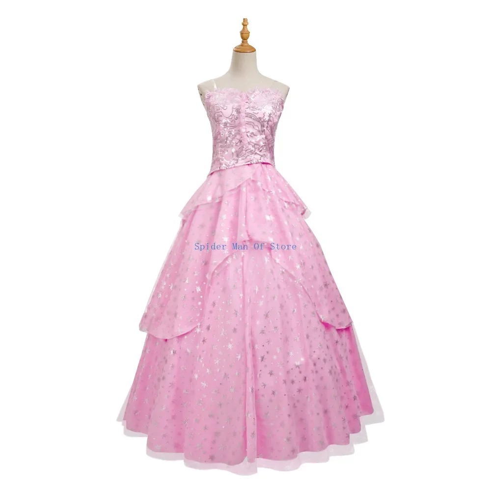 Wicked Glinda Elphaba Cosplay Costume Full Sets Pink Coat Black Uniform for Women Halloween Carnival Party Roleplay Outfit