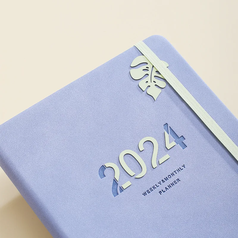 New 2024 Notebook Strap Elastic Band Notebook English Schedule Book Hard Surface Notepad