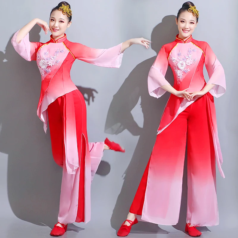 Traje de dança elegante estilo chinês para mulheres, dança clássica traje desempenho