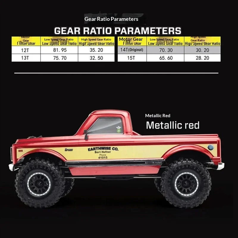 

ikong 1/10 YK41015 RC Electric 4WD Rock Crawler Off-Road Vehicle. Features front and rear differential locks high and low speed
