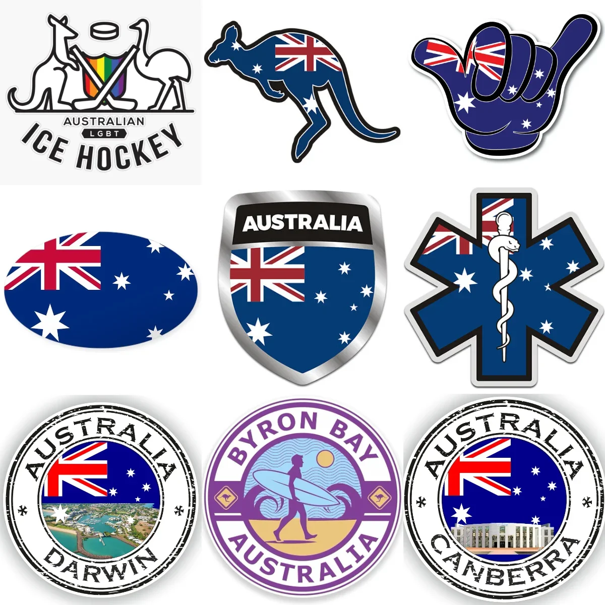 

AUS Australia Flag Map Emblem Creative PVC Car Stickers for Car Truck Bicycle Window Helmet Window Decoration Accessories