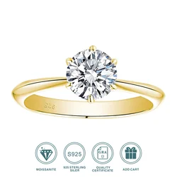 GRA Certified 1-5CT Moissanite Ring VVS1 Lab Diamonds Solitaire Ring for Women Engagement Promise Wedding Band Jewellery