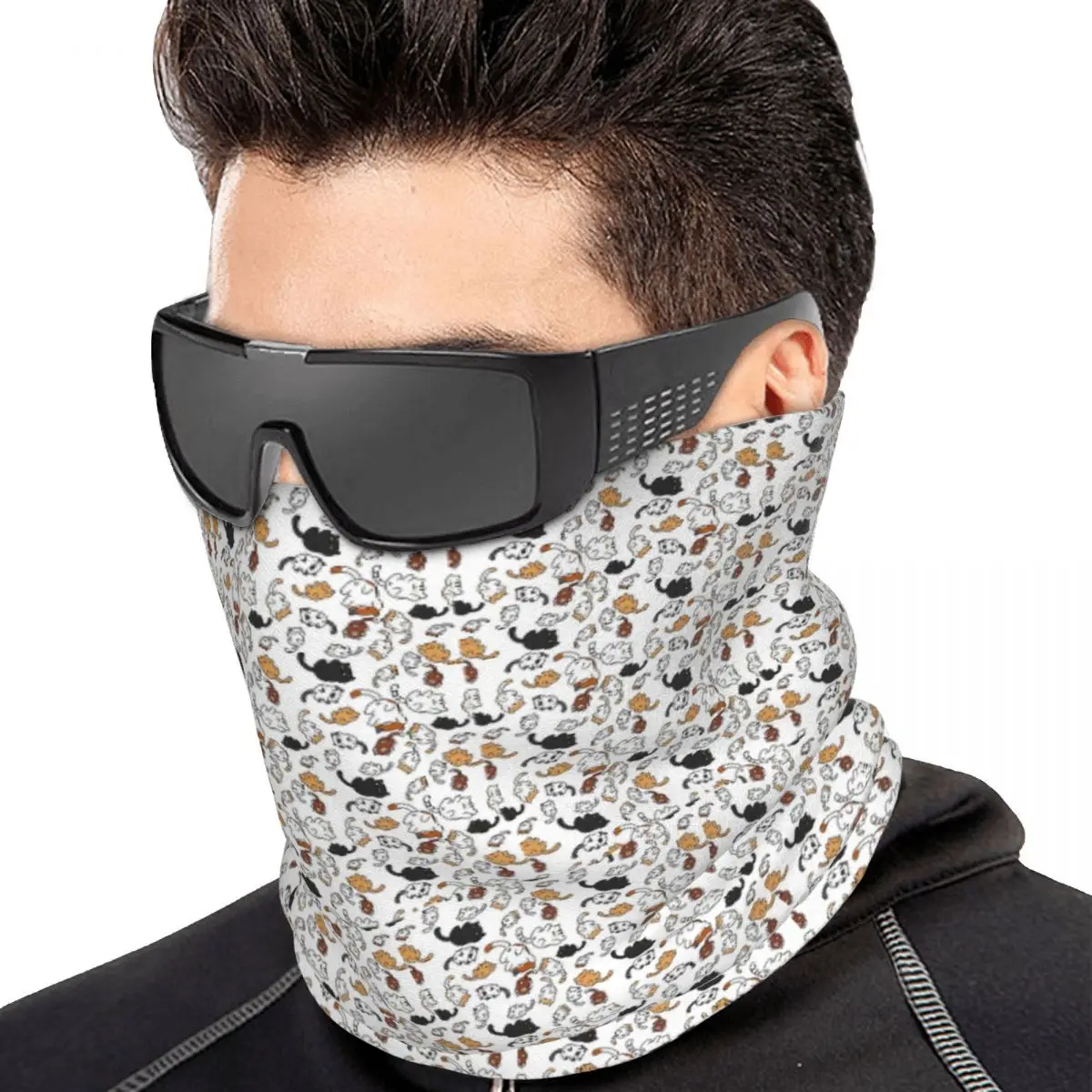 Neko Portals Neko Atsume Cats Bandana Neck Gaiter Printed Magic Scarf Multifunction Headband Unisex Adult All Season