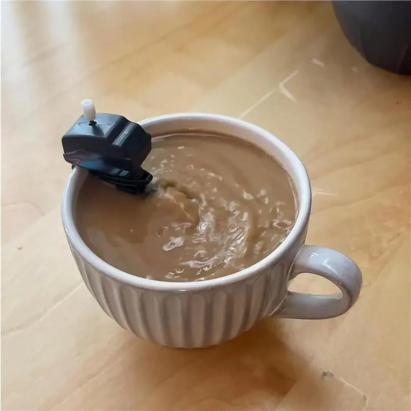 A23F-32X Boat Motor Coffee Stirrer - Wind Up Mini Boat Motor Coffee Mixer For Cups, Propeller Coffee Stirrer(Stickers Random)