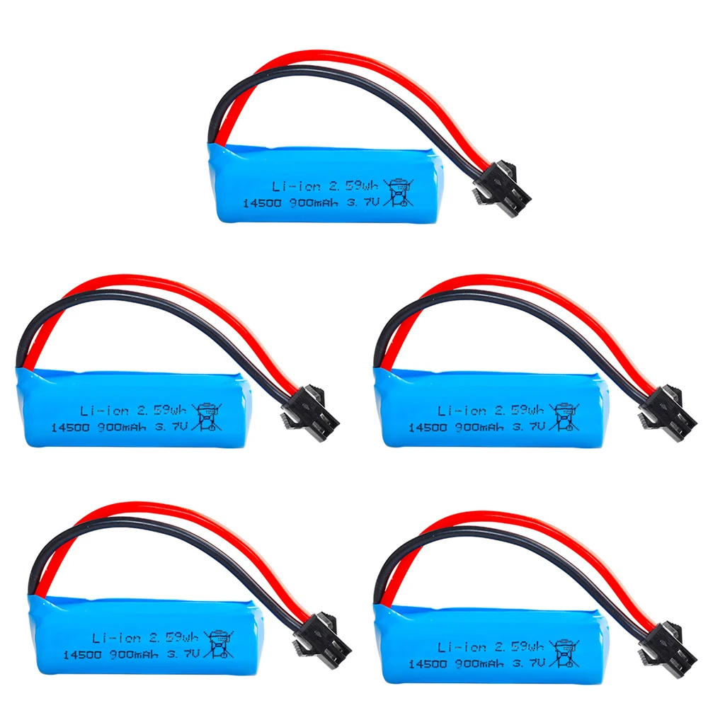 3.7V 900mah lipo battery For C2 D828 RC Car toys accessories 3.7V 800mah upgrade 14500 SM-2P For RC Stunt Dump Car Battery Toys