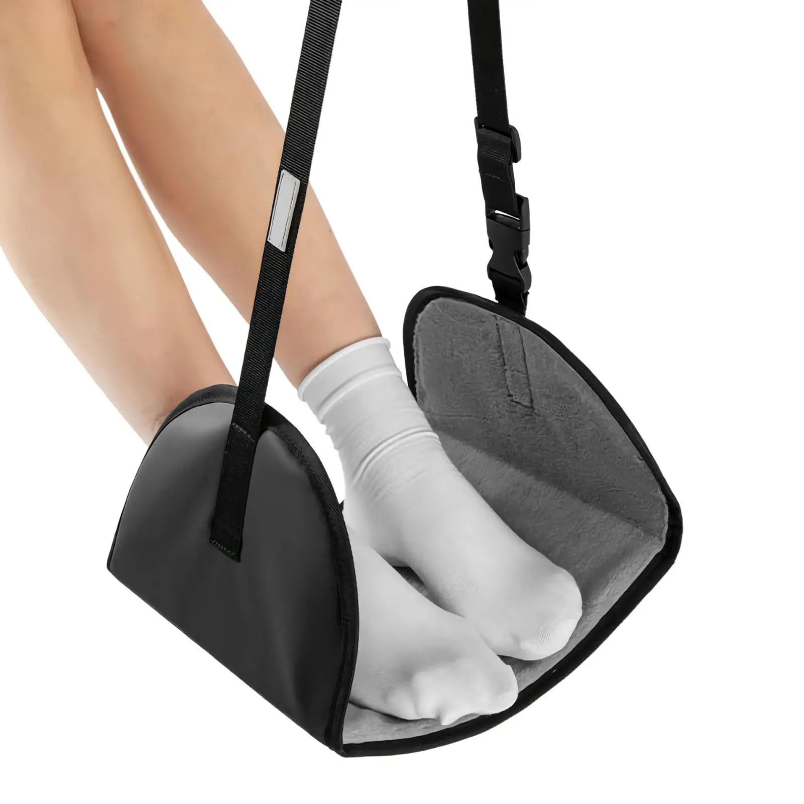Airplane Foot Hammock Adjustable Length Airplane Foot Sling Under Desk Footrest Swing Leg Support Must-Have For Home Offices