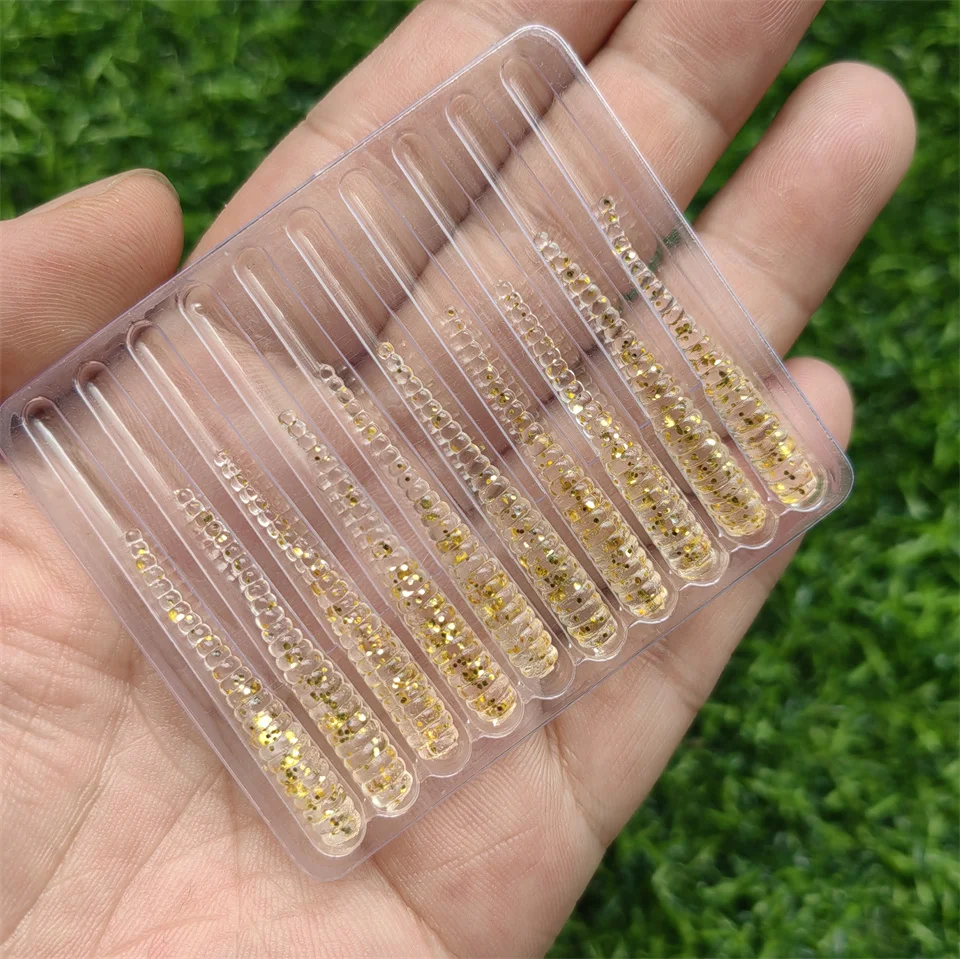 MUKUN Neuer Weichköder 10 Stück Silikonköder 35mm 0,3g Gerader Schwanz Pin Swimbait Wobbler Wurm für Bass Karpfen Rockfishing Angelzubehör – Detail 12