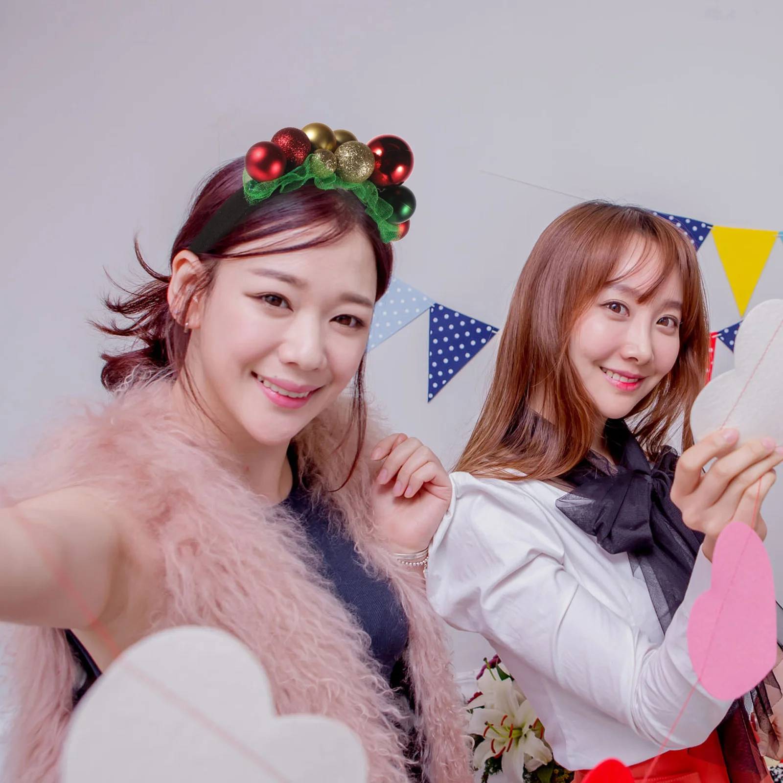 

2Pcs Luminous Bell Hairbands Chic Christmas Party Head Hoops Festival Decorative Hair Clips Xmas Accessories Hair Band