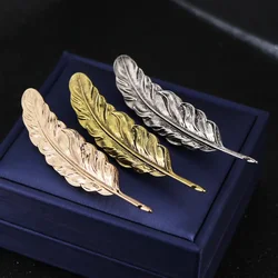 i-Remiel Top Quality Men Simple Glod  Feather Brooch Pin for Men's Coat Suit Shirt Collar Fashion Clothing and Accessories