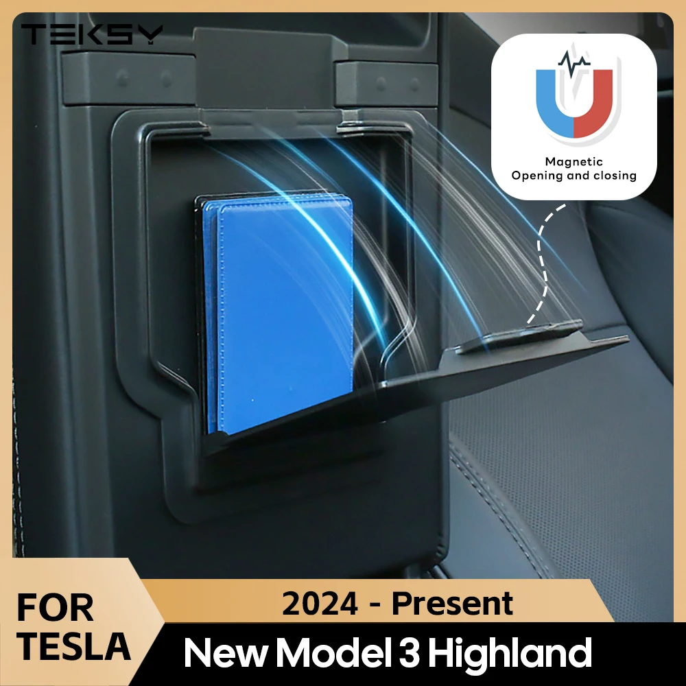 Per Tesla Modello 3 Highland 2024 Bracciolo Nascosto Scatola di Immagazzinaggio Magnetica ABS Accessori Per Interni Auto Gadget Organizzatori Caso