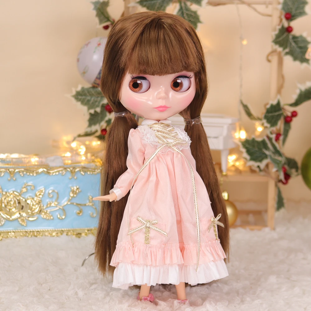 

ICY DBS Blyth Doll Фиолетовые волосы Белая кожа Каштановые волосы Натуральная кожа 1/6 BJD JOINT Body Neo Рождественский подарок Аниме