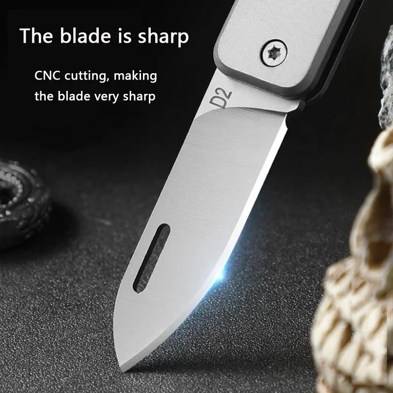 Portable Stainless Steel Household Melon and Fruit Multifunctional D2 Steel Folding Knife Alloy Key Knife Unboxing mini knife