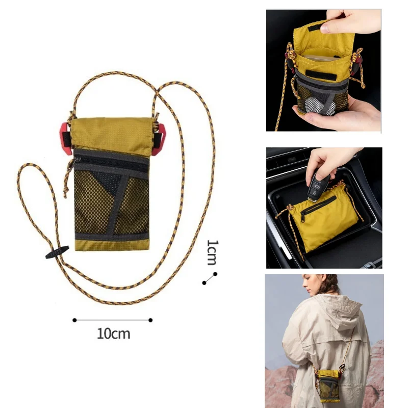 

Сумка через плечо для походов на открытом воздухе в горном стиле с плечевым ремнем, складная конструкция, водонепроницаемая мини-нейлоновая вертикальная спортивная сумка