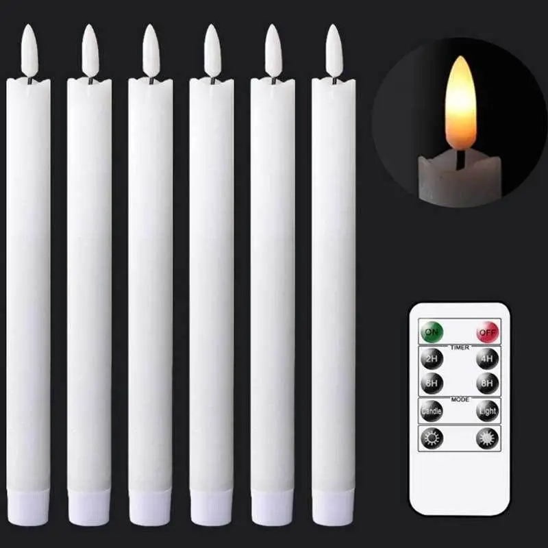 

3D Wick flameless Candlestick Flickering Led Taper Light Window Candles Remote controlled w/Timer function H16cm/25cm optional