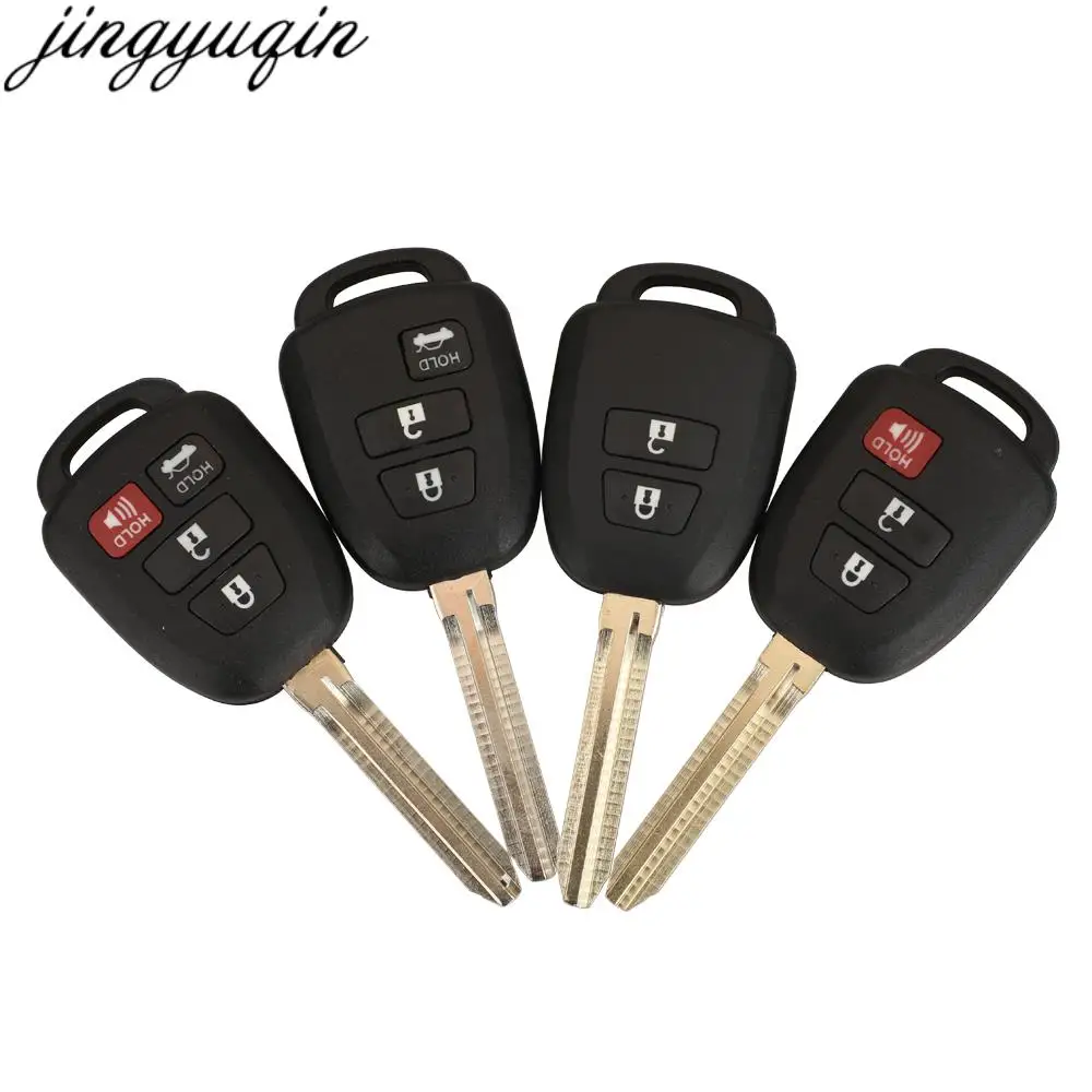 

jingyuqin 10pcs 2/3/4 Buttons Remote Car Key Shell Case Fob For Toyota CAMRY Corolla Highlander RAV4 Prius 2012-2017 TOY43 Blade