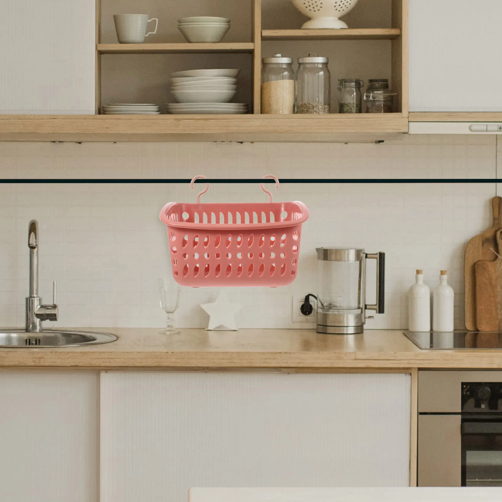 

1pc Bathroom Organizer Storage Multifunctional Space-saving Kitchen Toilet Shower Basket Portable Plastic Basket