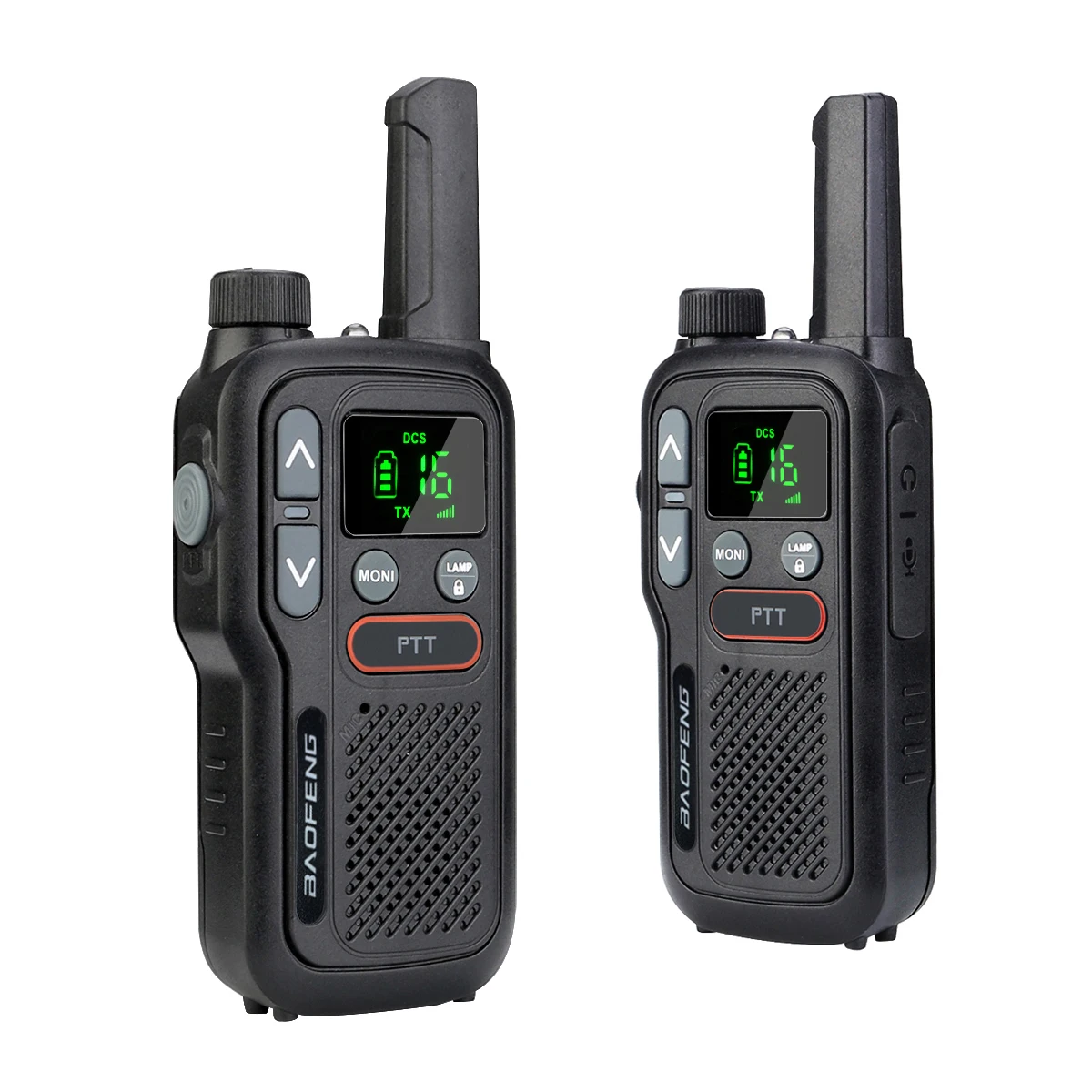 Baofeng 2 pcs Mini Walkie Talkie PMR 446 USB Portable Two-way Radio dual PTT Walkie-talkies T18 Portable Radio for Hunting Cafe