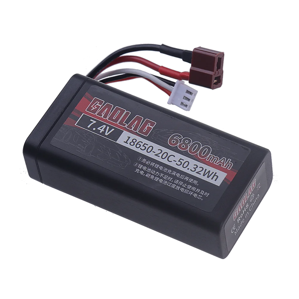7.4V 6800mAh 18650 lipo battery 20C Li-ion Battery with T Plug for RC Car Model Helicopter Boats High-speed RC Car