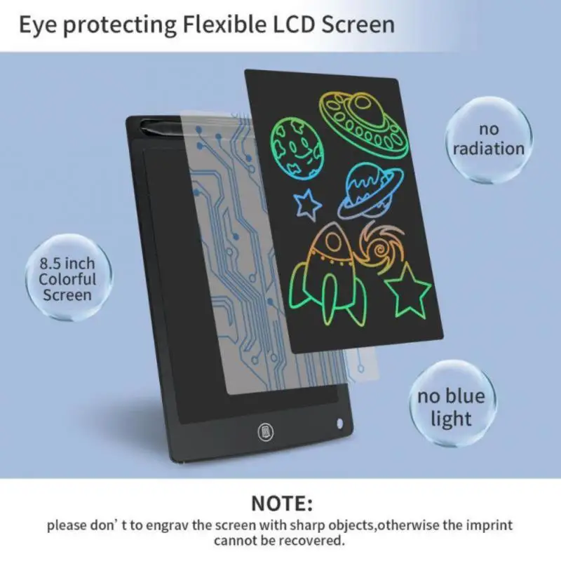 Tela LCD Desenho Tablet para Crianças, Placa de Escrita, Tablets Gráficos Digitais, Almofada Eletrônica de Escrita, Brinquedos Presente, 8,5 polegadas, 12 polegadas