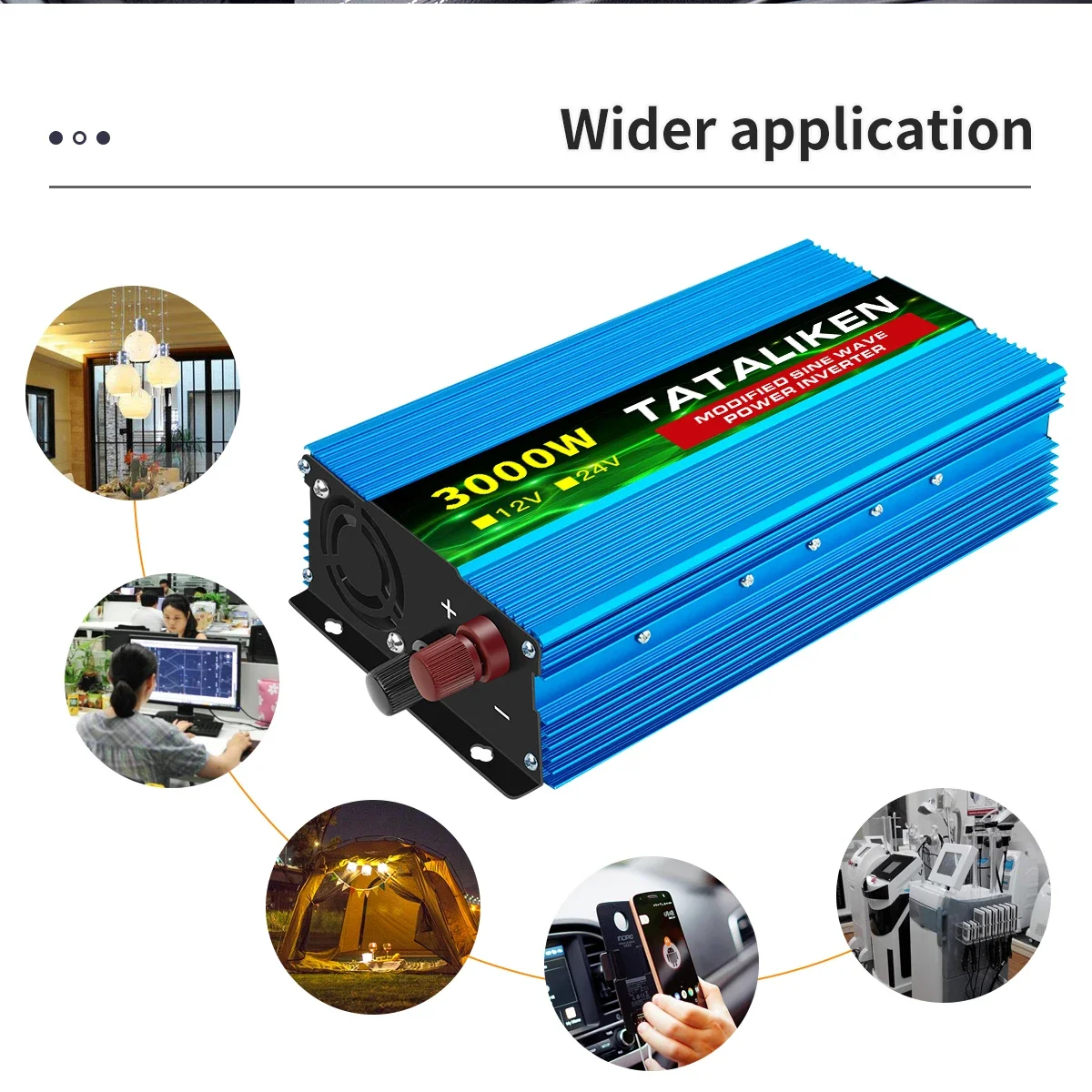 600 W 1500 W 2500 W 3000 W modifizierter Sinuswellen-Wechselrichter 12 V DC zu AC 220 V mit Spannungsanzeige – Detail 6
