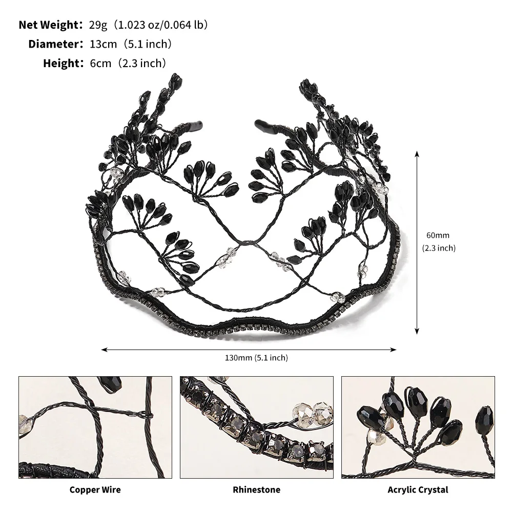 Luxury Crystal Beaded Hairnet Middle Eastern Hair Bands Hair Accessories For Women Festive Jewelry Headpieces