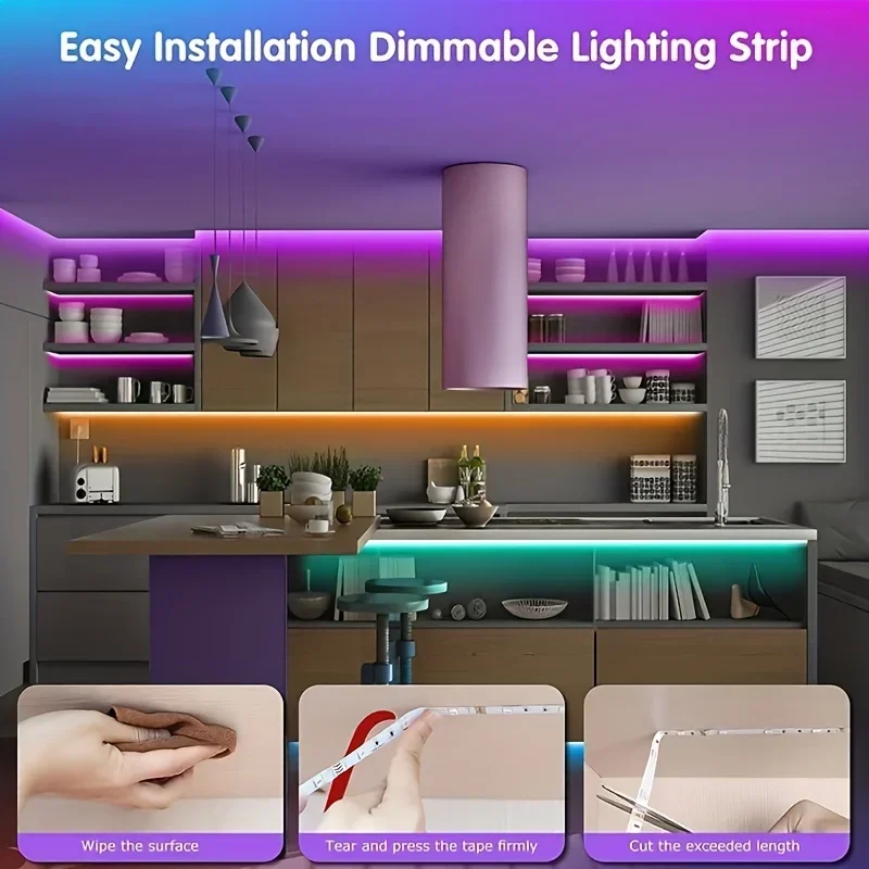 Imagem -05 - Impermeável Bluetooth Led Strip Light Fita Flexível Stripe Dc12v Rgb Fita de Diodo ir Adaptador Controlador 5m30m 5050