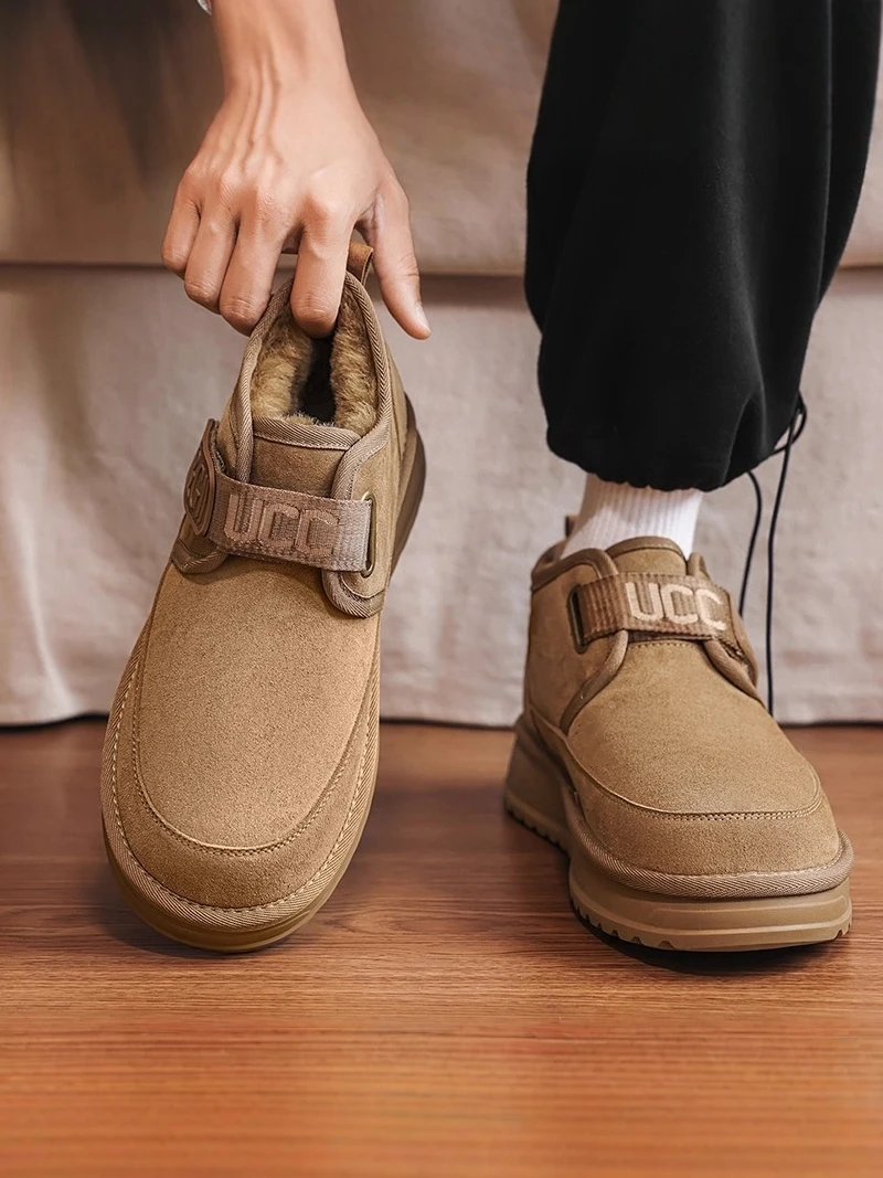 

Northeast Men's Winter Snow Boots 2025 New Style Fleece Lined Fur Integrated Slip-On Anti-Cold Cotton Shoes Casual Short Boot