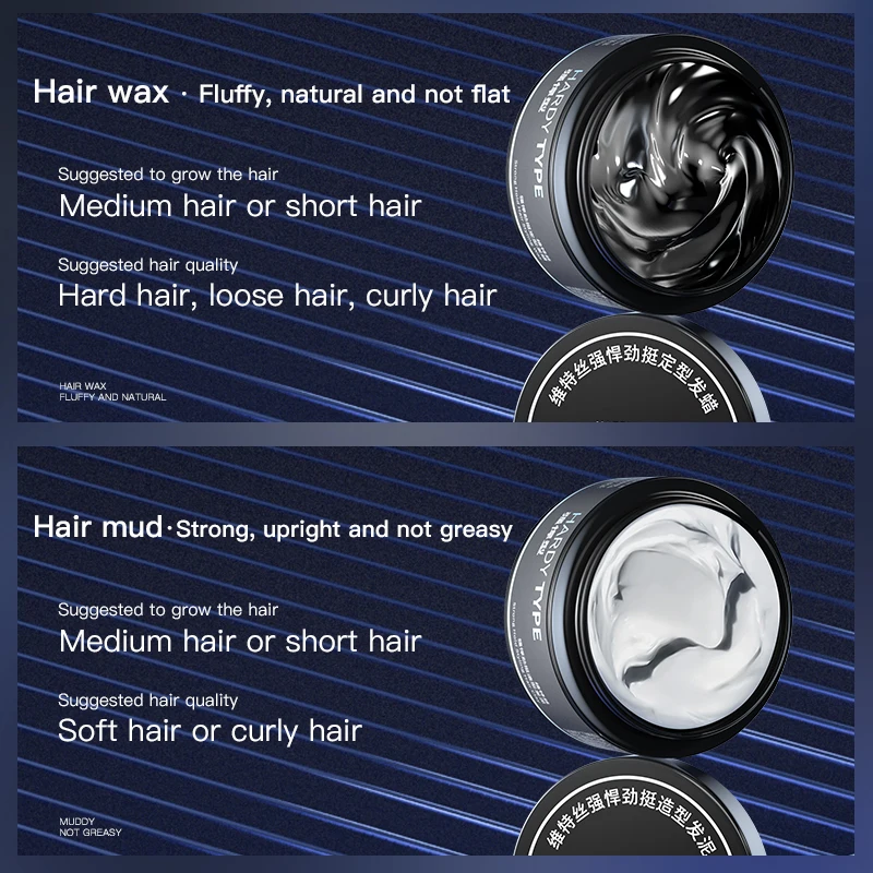 VETES 100g Wax for Hair Man 48H Long Lasting Setting Durable Hair Mud Shaping Wind Resistance Edges Control Hair Styling Clay