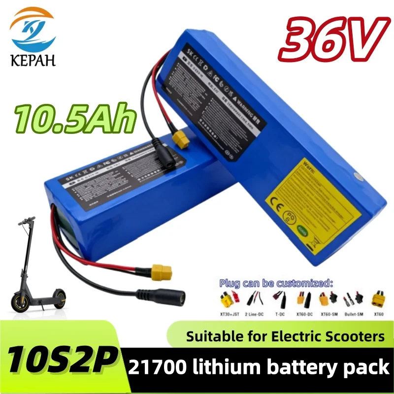 10S2P 36V 10.5Ah 21700 Battery｜5C Discharge 650W Power Supply for E-Bike E-Scooter