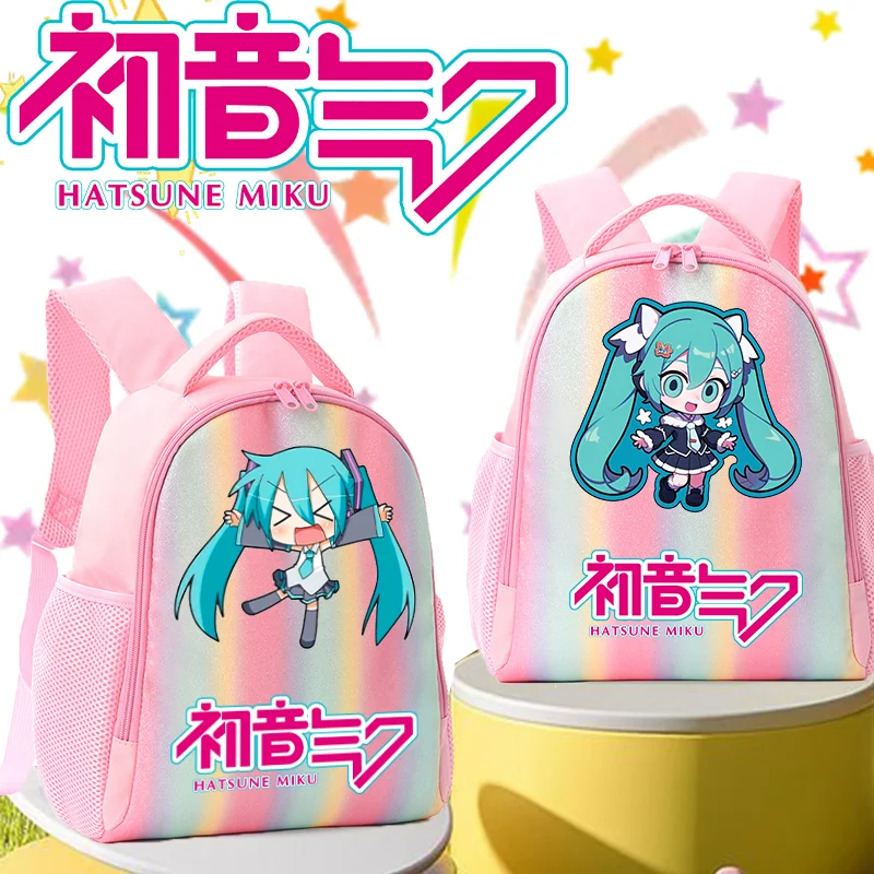 新しい初音ミク旅行バックパック通学バッグアニメキャンディーバッグナップザックハンドバッグトラベルパックデイパック漫画誕生日ミクギフトバッグ