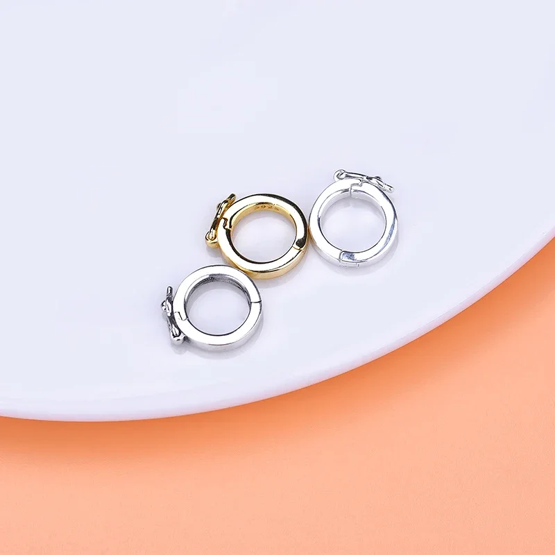 S925 silver buckle DIY accessory pendant buckle can be opened, the buckle of the bracelet, the buckle of the buckle, the buckle