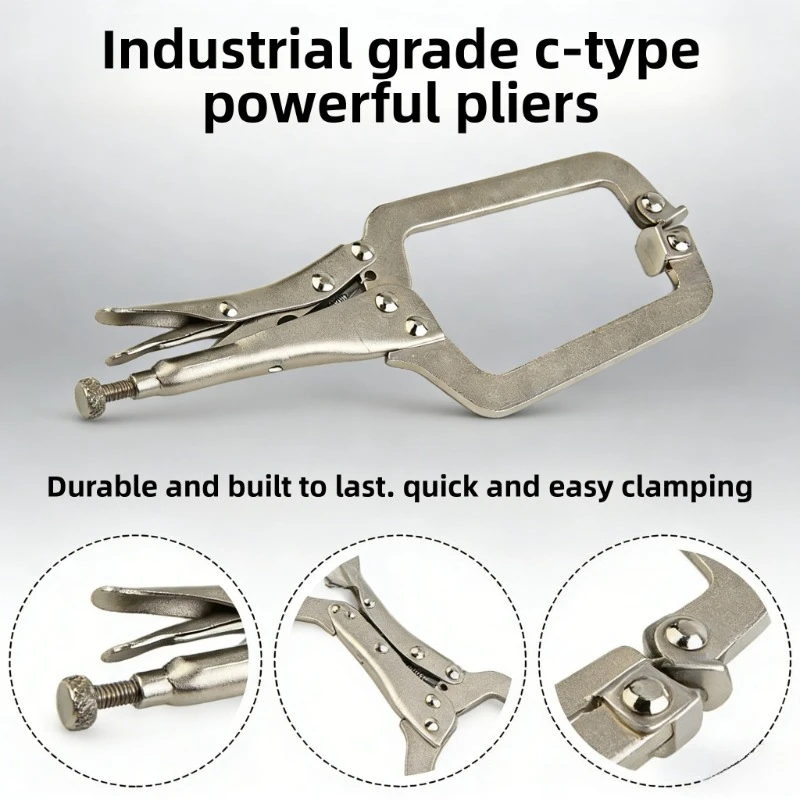 9 Inch Heavy Duty C-Clamp – Steel Locking Vise Grip for Welding, Metalwork & Fabrication, Strong Holding Clamp