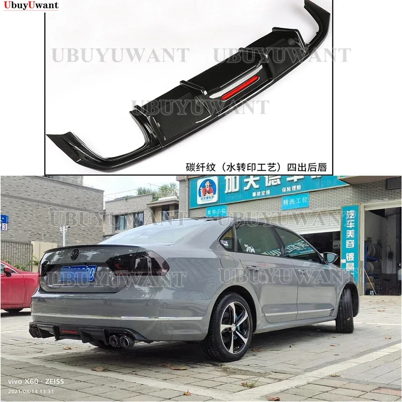 

For Volkswagen Passat B7 USA 2011-2017 Passat NMS Car Rear Bumper Diffuser Lip Spoiler Canard Black ABS Plastic