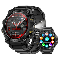 LOKMAT ATTACK 3 Pro Smart Watch Bluetooth Calls Message Reminder Push Outdoor Multi-Sport Mode Watches Flashligh Fitness Tracker