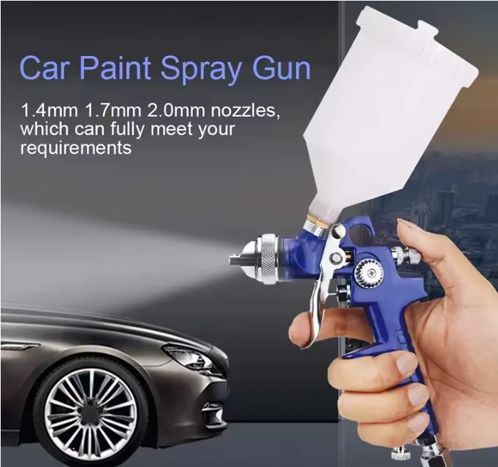 600ml HVLP Spray Gun With 1.4/1.7/2.0MM Nozzle Gravity  Air Paint Spray Gun Portable Car Paint Spray Gun DIY Spray Paint Kit