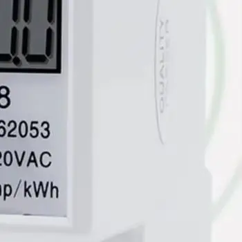 LCD Display Meter Single Phase Energy Meter Power Monitoring White LCD Display Power Meter Energy Meter Easy Installation