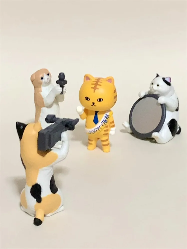 الأصلي YELL القط اطلاق النار فريق Gashapon Qversion أنيمي صغير عمل نموذج لجسم اللعب الهدايا شخصية كرتونية جمع لعبة فنية