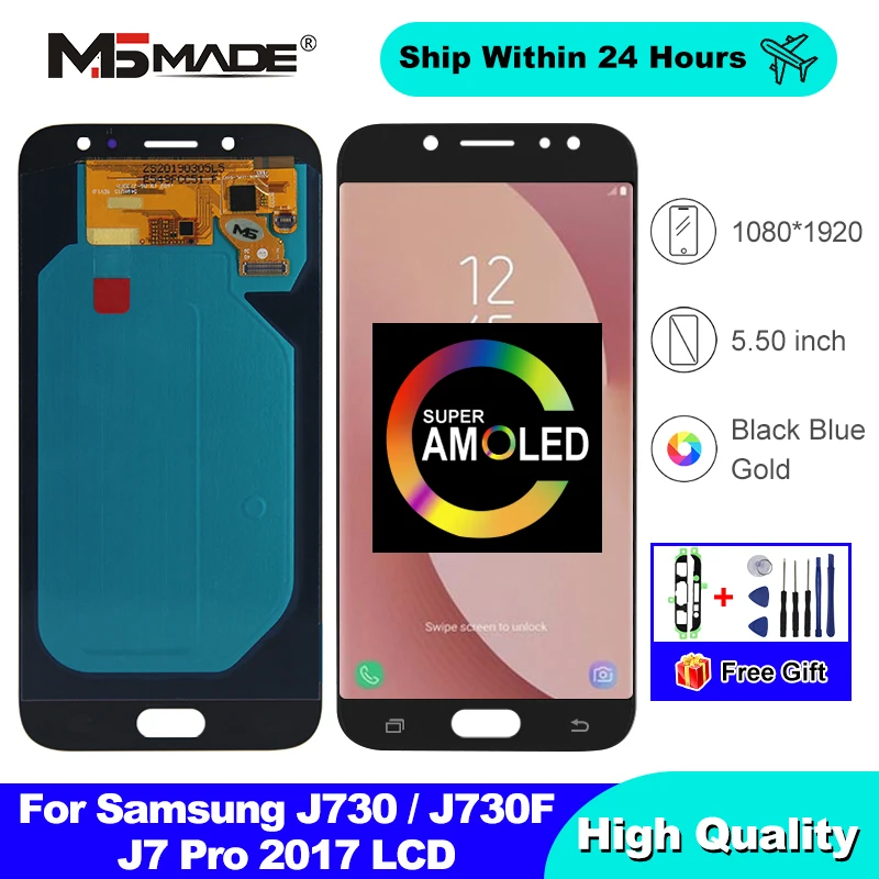 AMOLED For Samsung Galaxy J7 Pro 2017 J730 J7 2017 J730F LCD Digitizer Replacement Parts For J730G/DS J730GM/DS Display