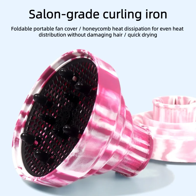 Silicone Retractable Hair Curling Cover, Hair Dryer Telescopic Styling Portable Folding Hair Dryer Cover