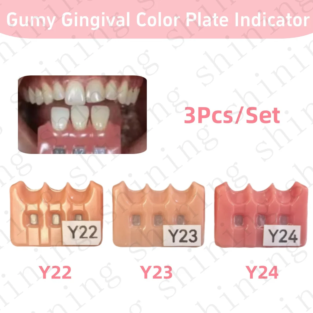 

Dental Gumy Gingival Color Plate Indicator Tri-Color Set PN7040 Similar to SHOFU Gum Color Guide