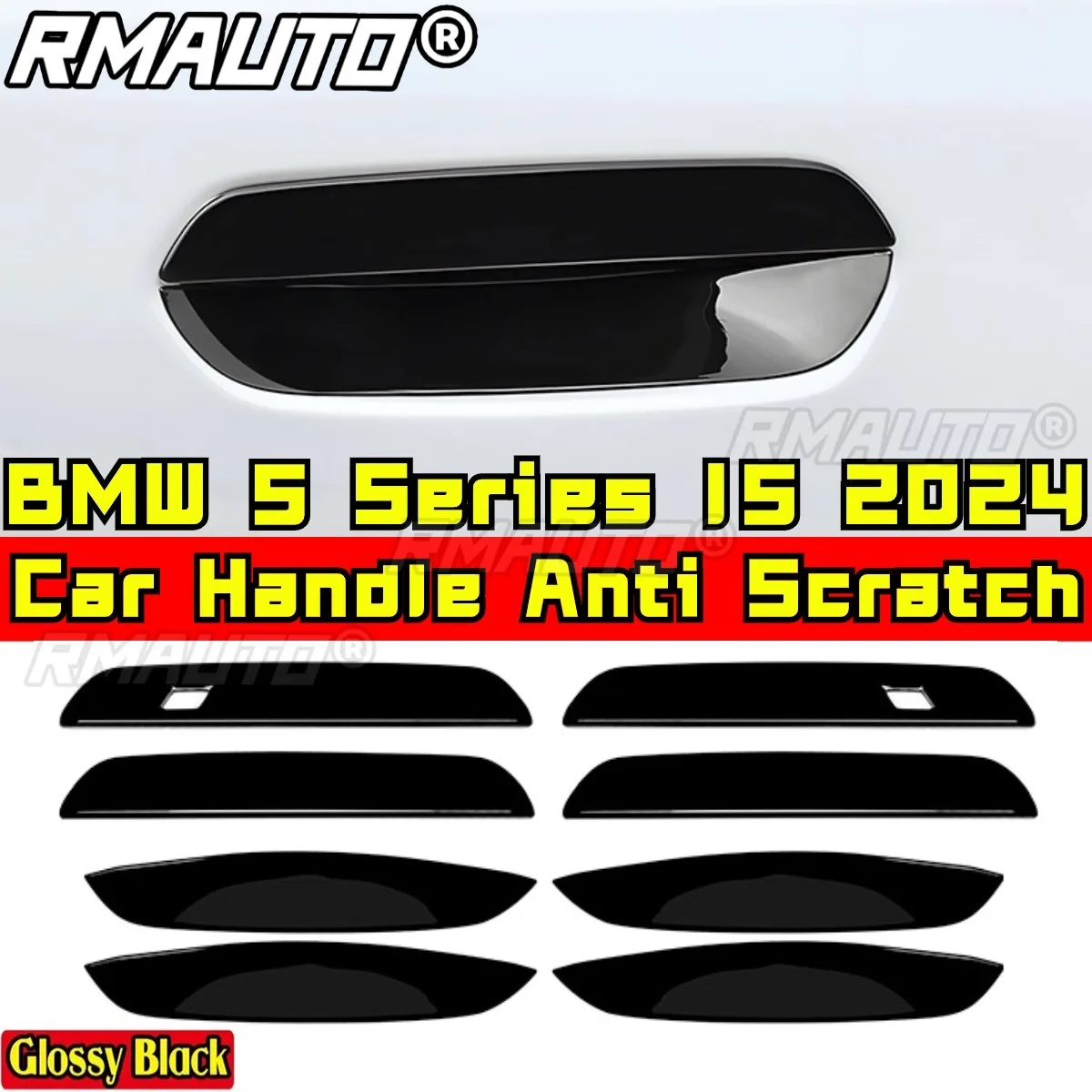 

Handle Anti Scratch Compatible with BMW 5 Series I5 2024 Body Kit Door Handle Trim Molding Cover Strips Car Accessories