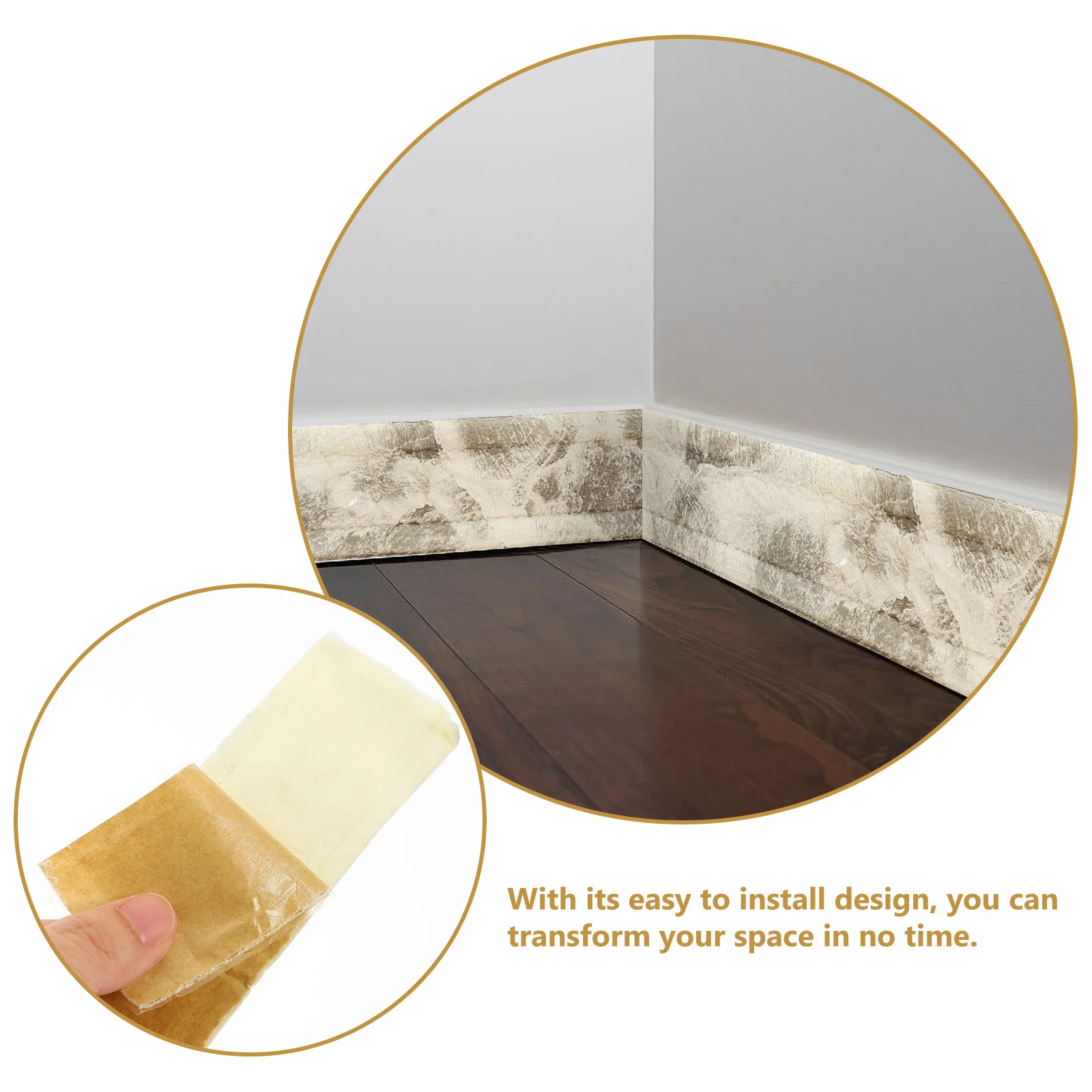 

2 Rolls Foam Molding Trim Flexible Self Adhesive Wall Corner Wall Skirting Border for Home Decoration