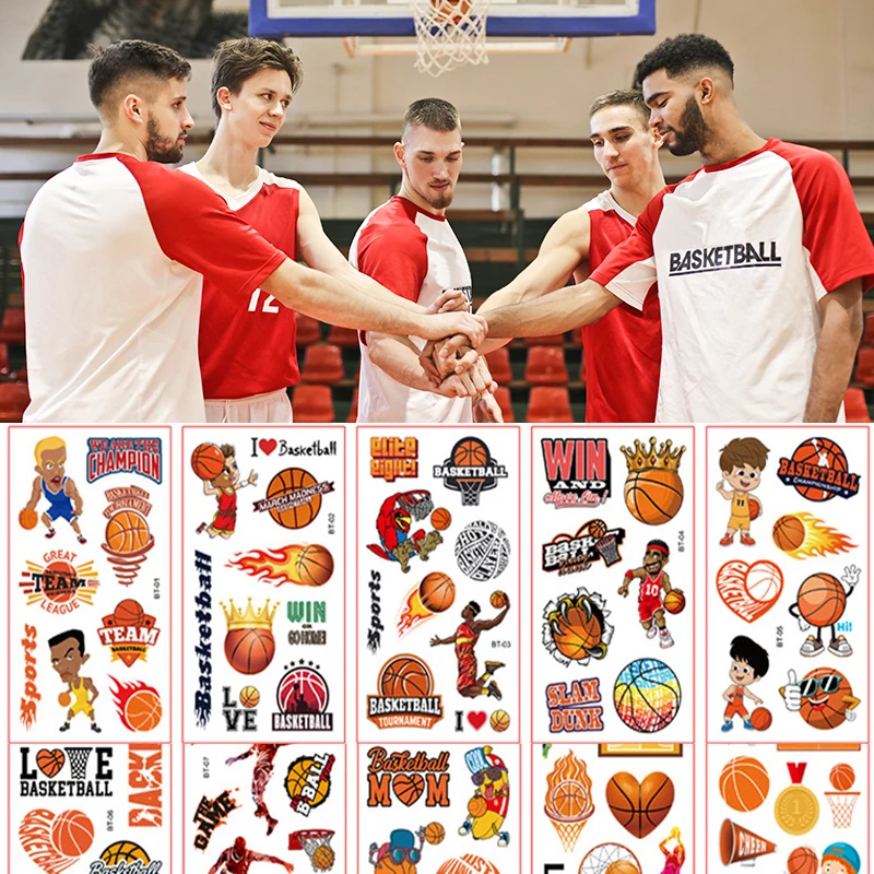 

10pc/lot The New Basketball Temporary Tattoo Stickers Kids Birthday Party Favors Decoration