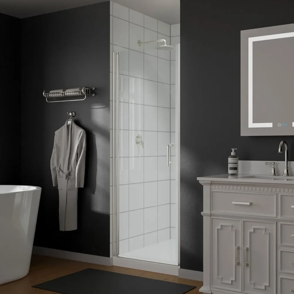 

28-30" w x 72" h frameless pivot shower door, 1/4" (6mm) clear sgcc tempered glass shower door, pivot swing shower glass door in