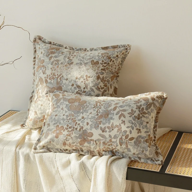 American Style Retro Sofa Pillow High-End Feelings Model Room Living Room Decoration Lumbar Back Bed Head Pillow Cover